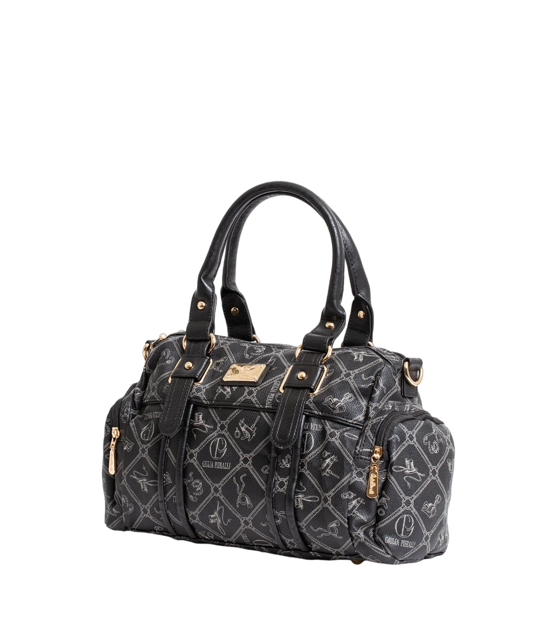 Giulia Pieralli Logo Handbag Blackgrey