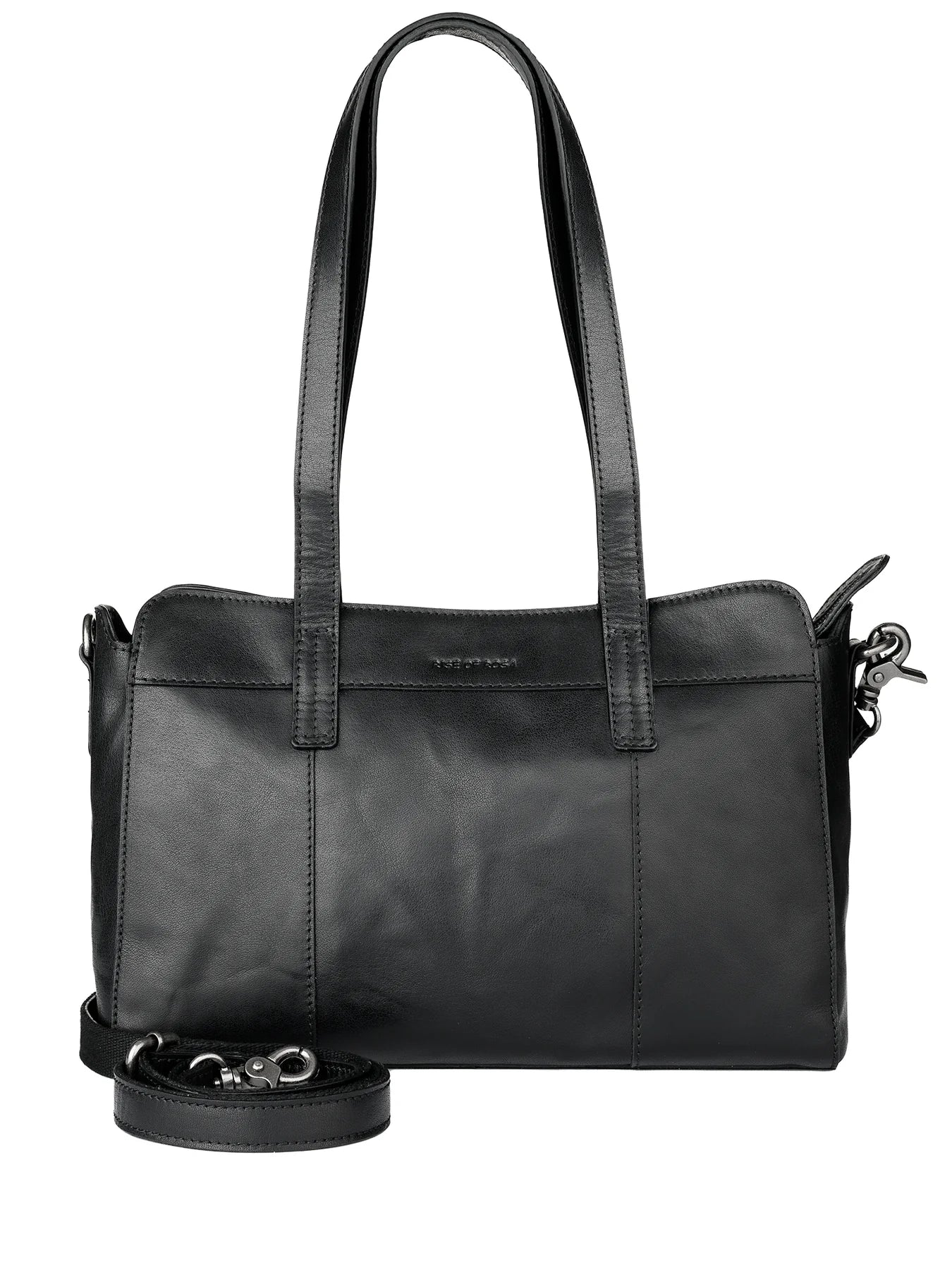 Rise of Rosa Genuine Leather Margaret Handbag Black