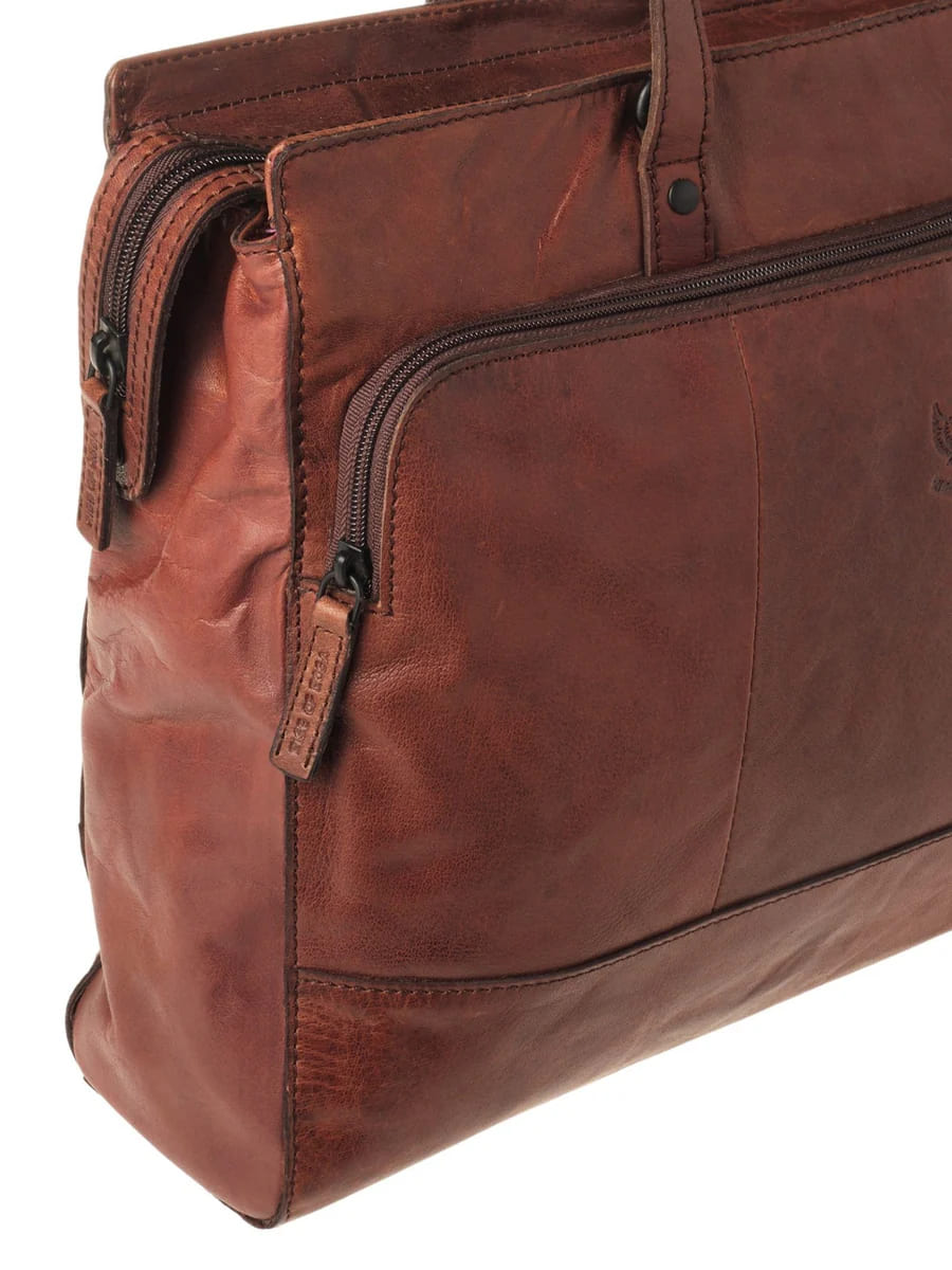 Rise of Rosa Genuine Leather Lisa 14´ Laptop Totebag Maple´