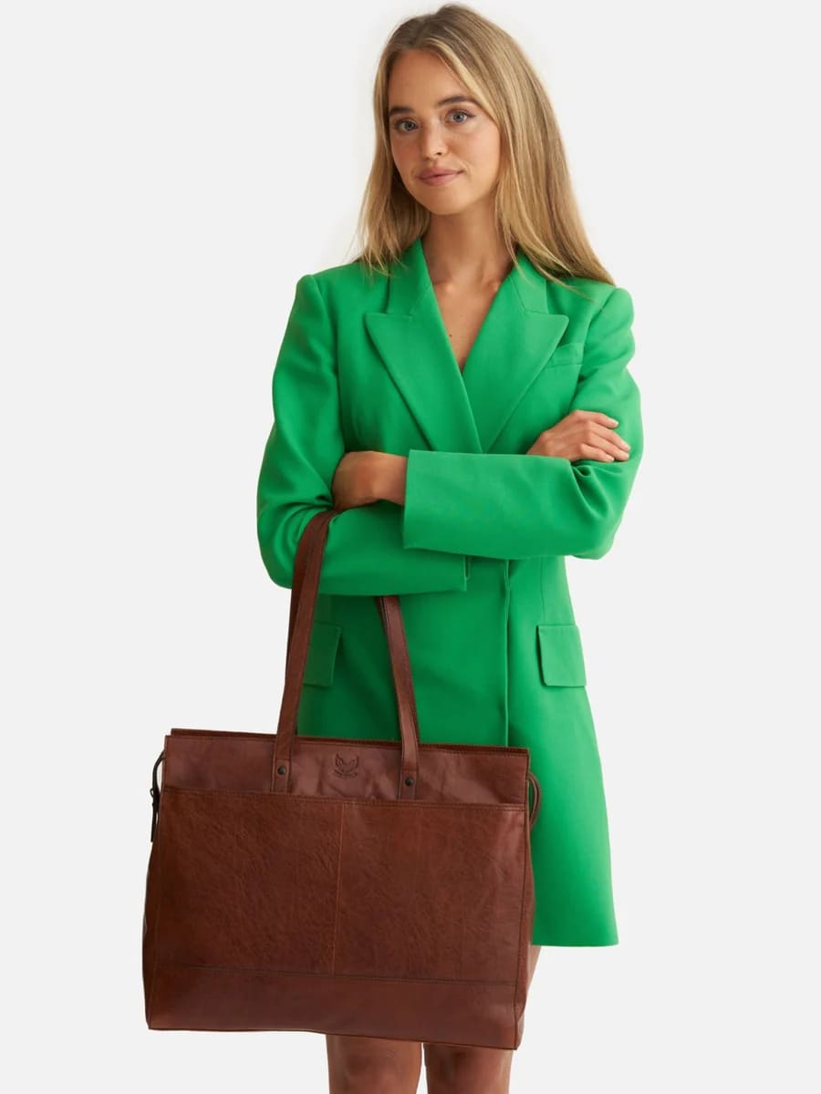 Rise of Rosa Genuine Leather Elisabeth 15´ Laptop Totebag Maple´