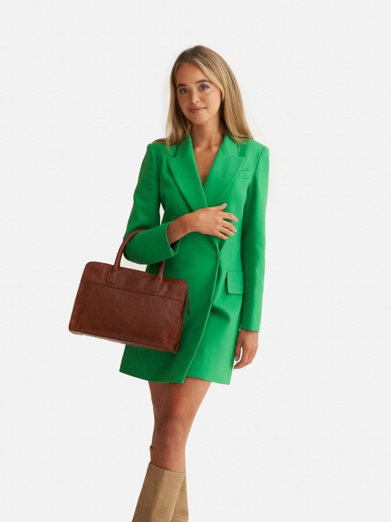 Rise of Rosa Genuine Leather Susan Handbag Maple