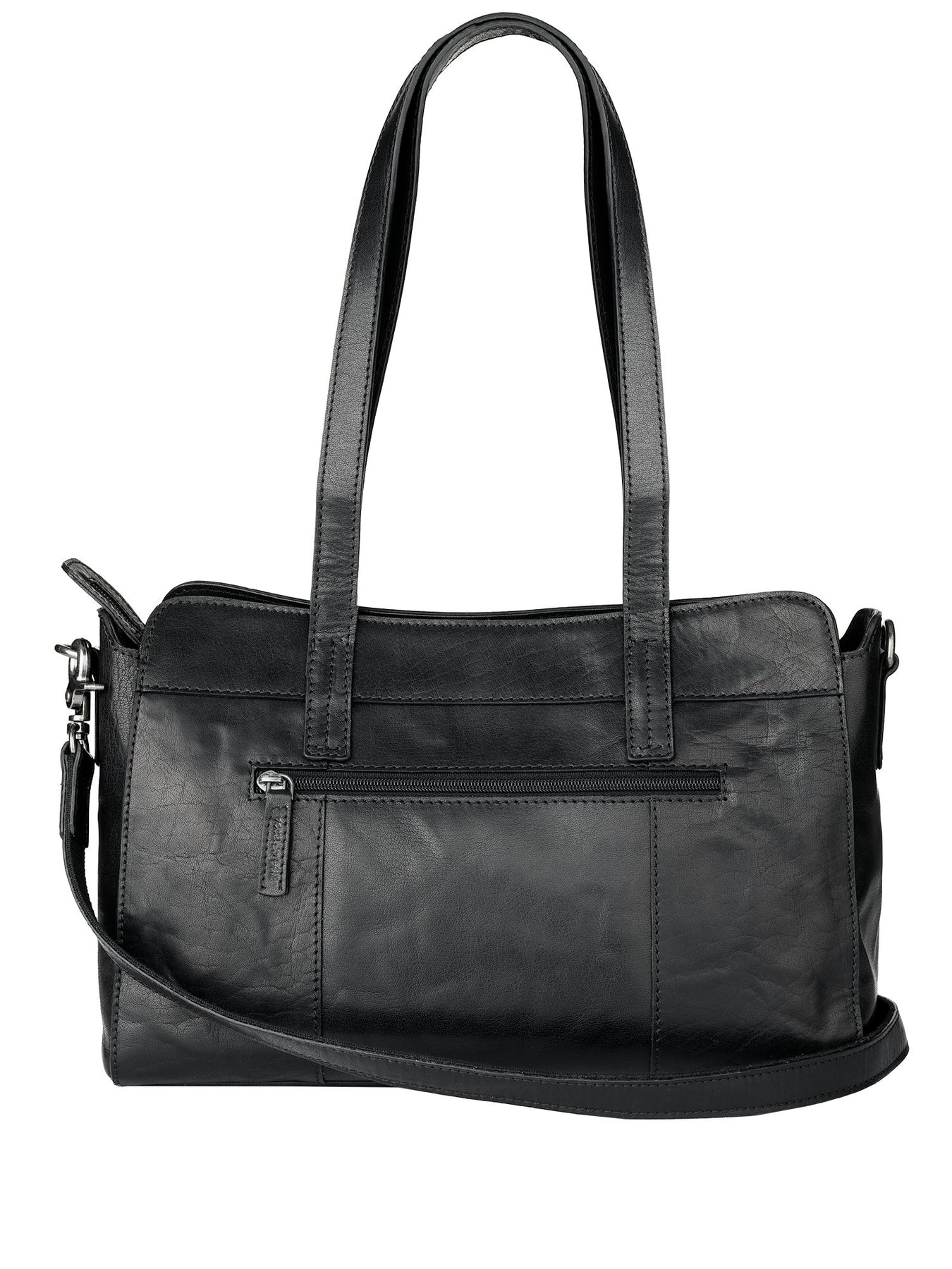 Rise of Rosa Genuine Leather Margaret Handbag Black