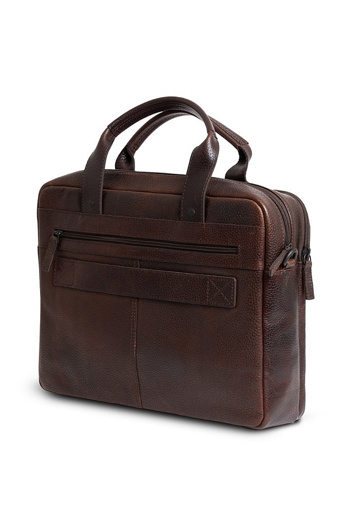 Pylos59 Genuine Leather Johny 14´Laptop Bag DarkBrown´