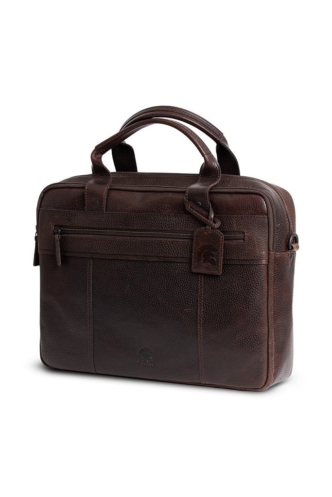Pylos59 Genuine Leather Johny 14´Laptop Bag DarkBrown´