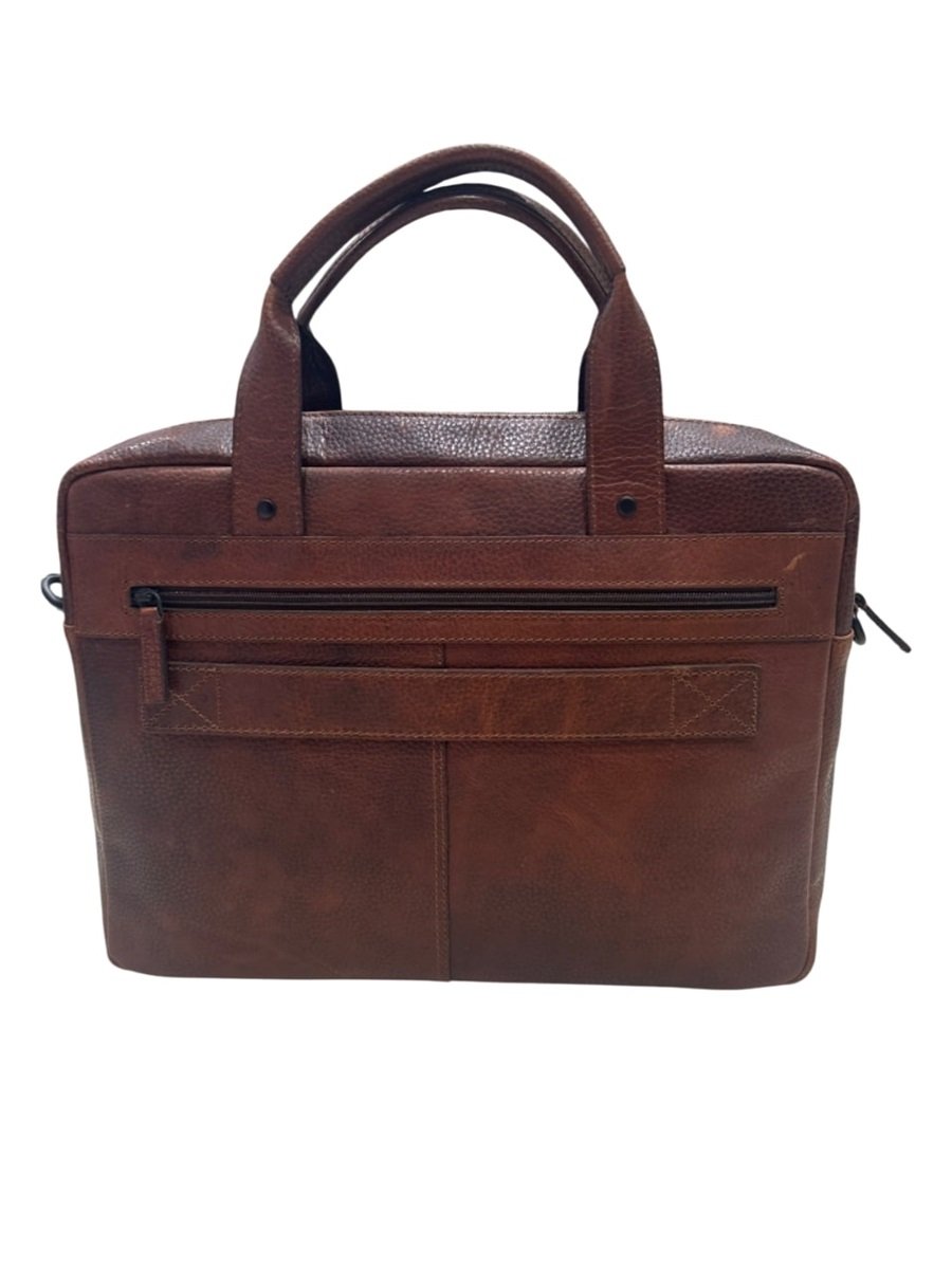 Pylos59 Genuine Leather Johny 14´Laptop Bag Brandy´