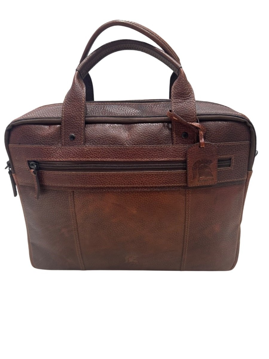 Pylos59 Genuine Leather Johny 14´Laptop Bag Brandy´