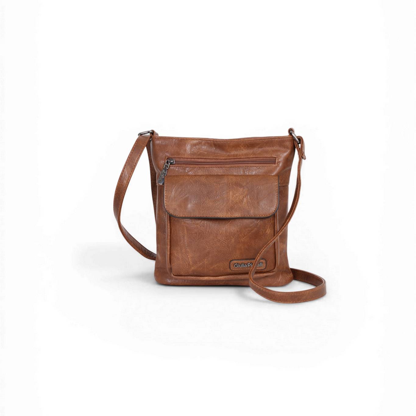 Giulia Pieralli Classic Topzipper Pocket Small Cognac
