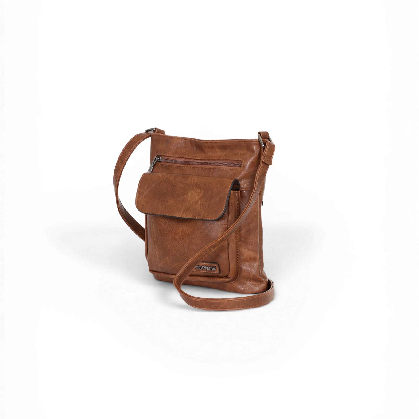 Giulia Pieralli Classic Topzipper Pocket Small Cognac