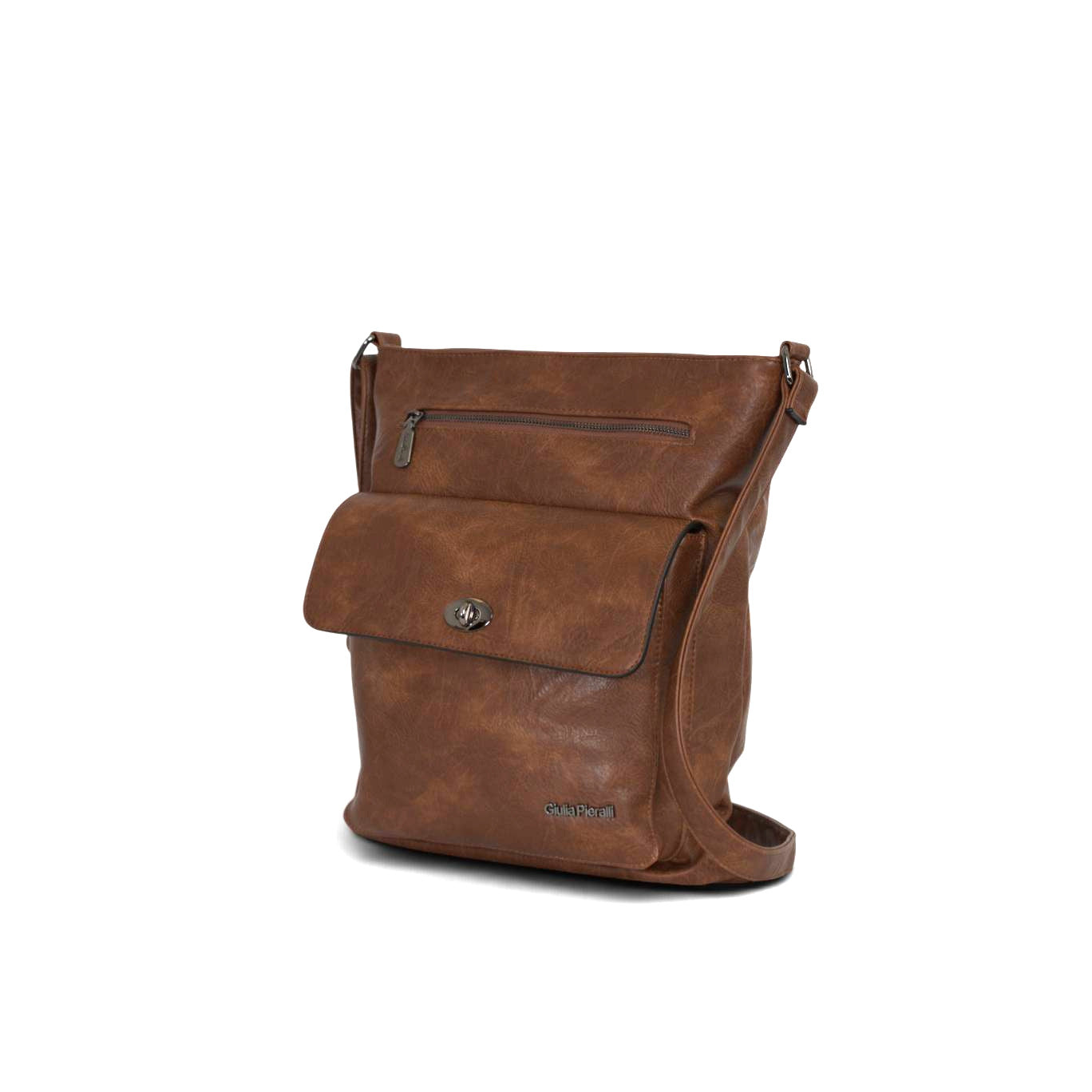 Giulia Pieralli Classic Topzipper A4 Cognac