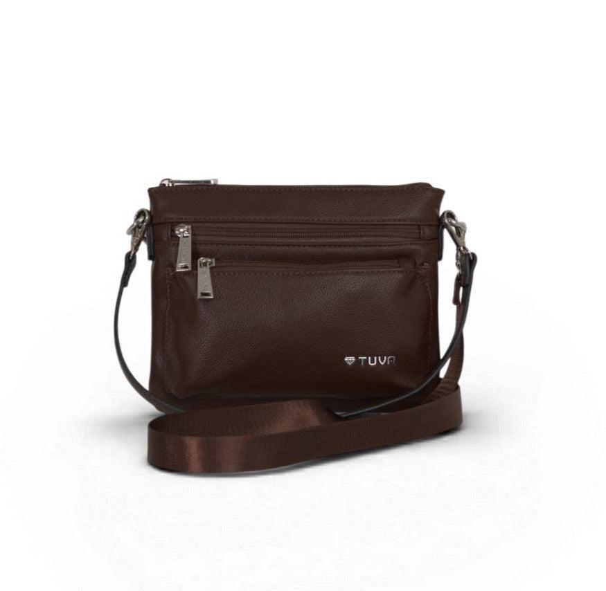 Tuva Collection Wide Crossbody Coffe