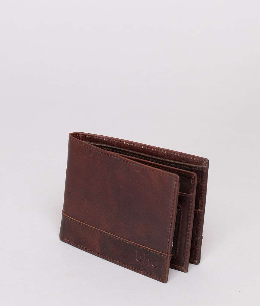 BHC Nordic Leather Wallet Dollar Small Dark Brown