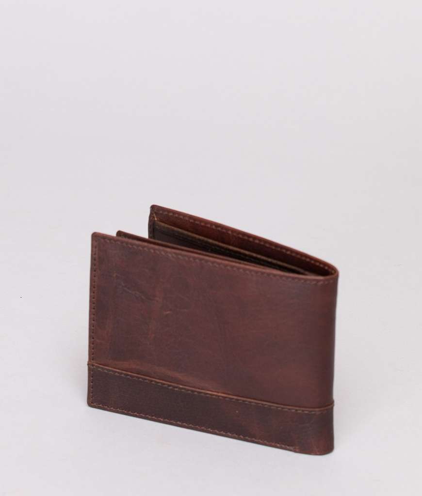 BHC Nordic Leather Wallet Dollar Small Dark Brown