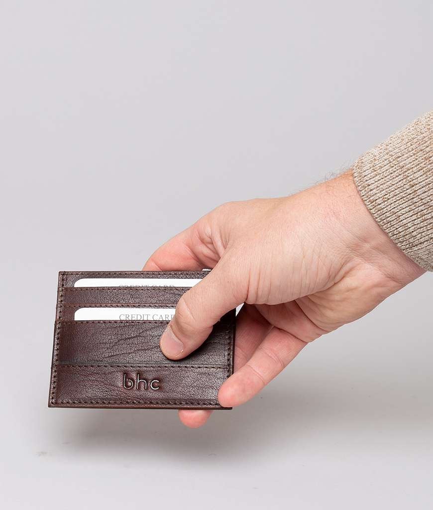 BHC Nordic Leather Wallet Cardholder Dark Brown
