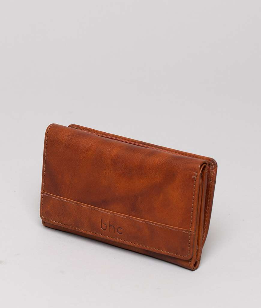BHC Nordic Leather Wallet Flap Medium Cognac