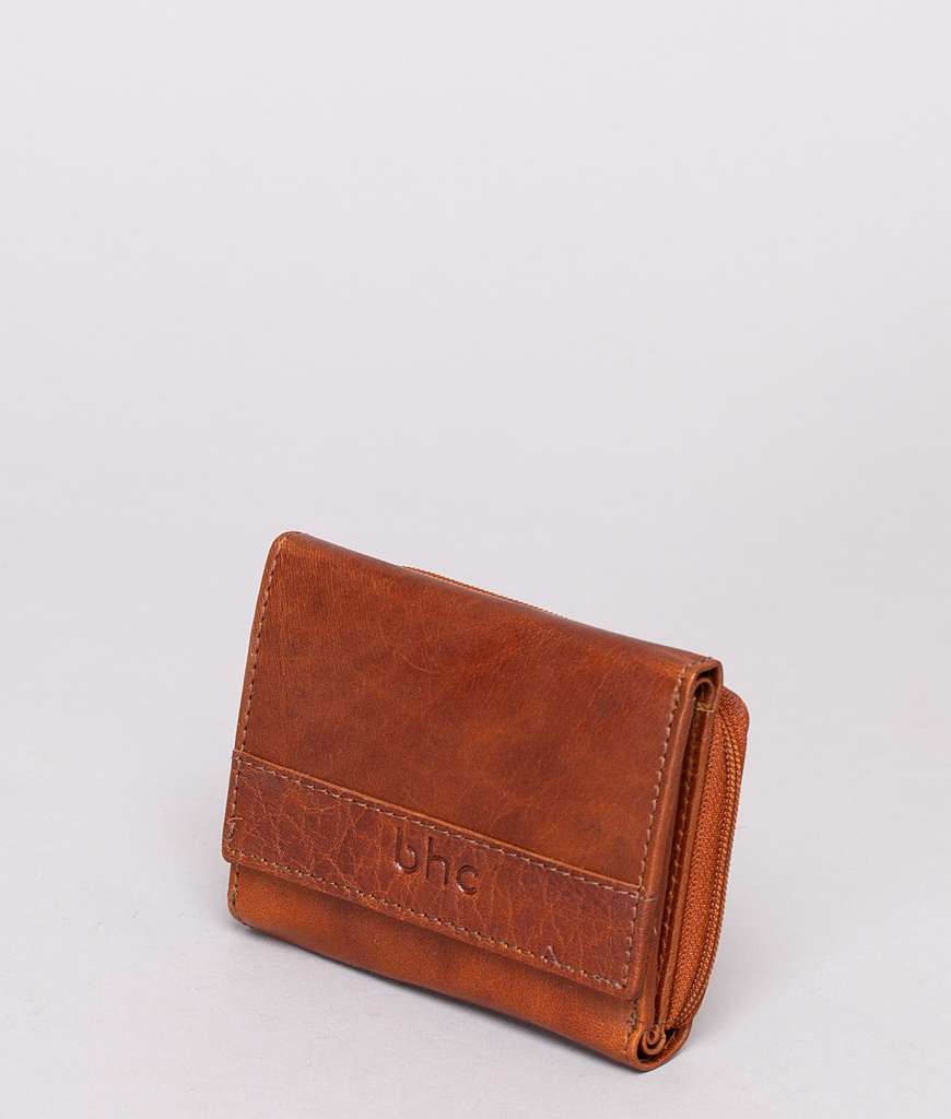 BHC Nordic Leather Wallet Flap Small Cognac