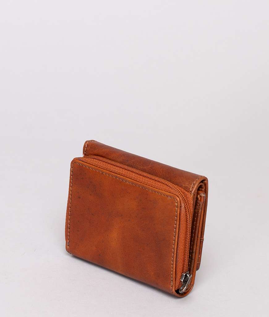 BHC Nordic Leather Wallet Flap Small Cognac