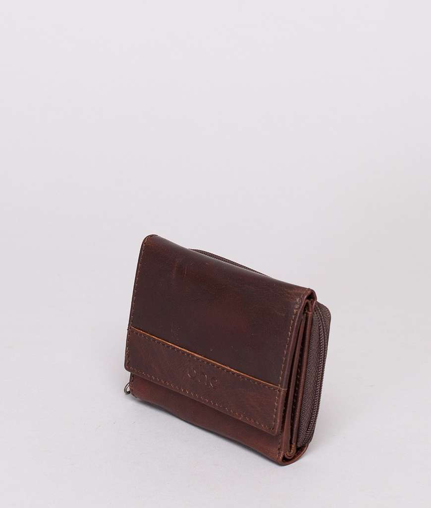 BHC Nordic Leather Wallet Flap Small Dark Brown