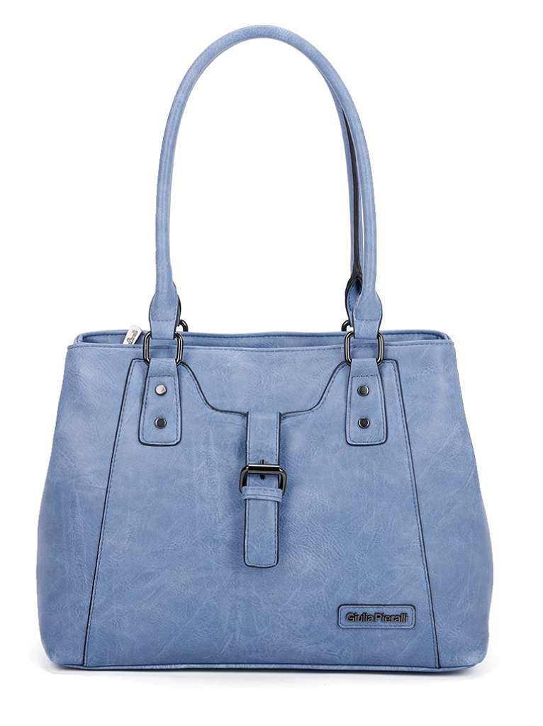 Giulia Pieralli Classic 2-Zippers Handbag Blue