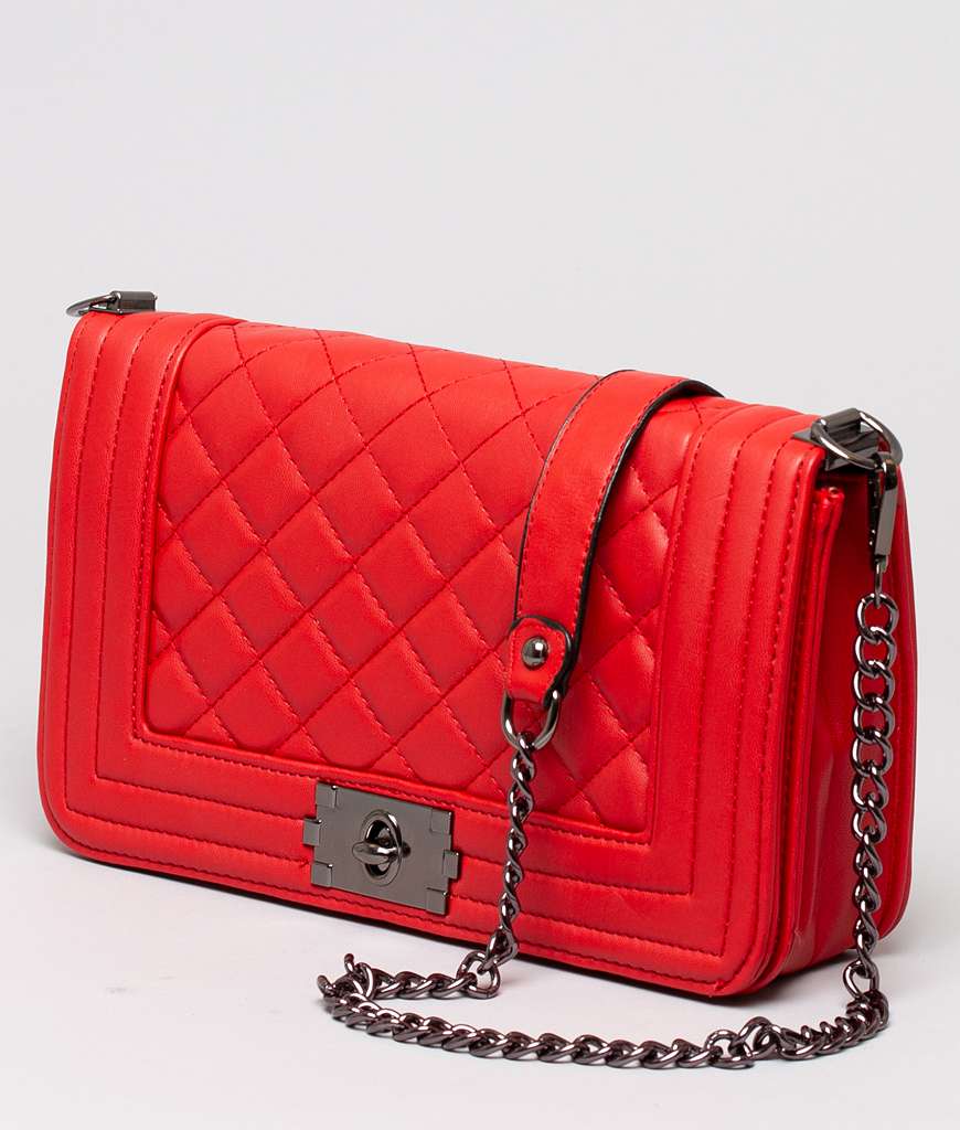 BHC Quilted Partybag Gunmetal Red
