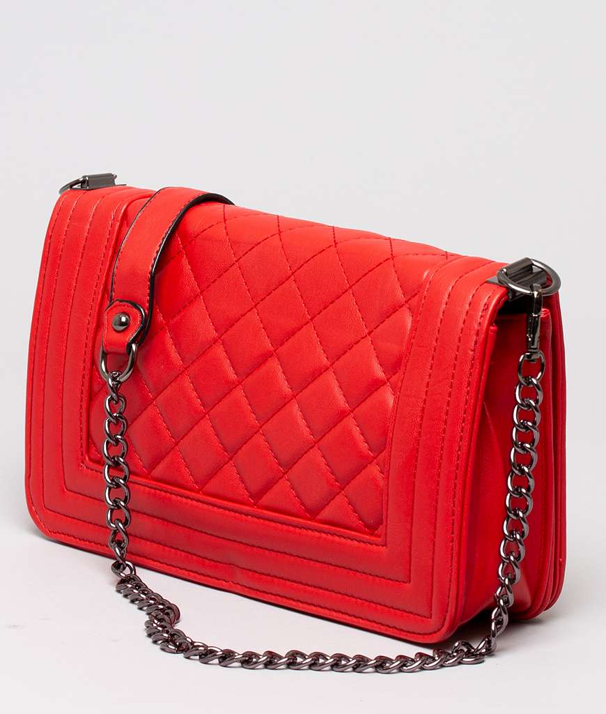 BHC Quilted Partybag Gunmetal Red