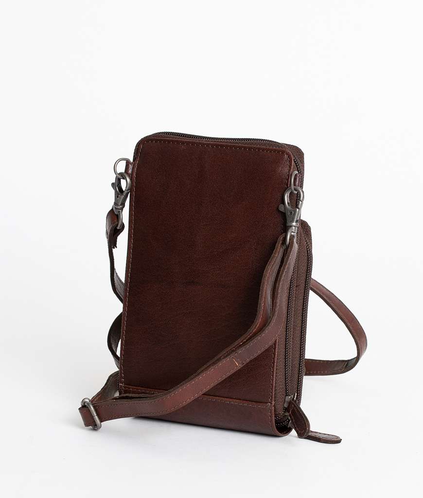 BHC Nordic Leather Phonebag Pocket Dark Brown